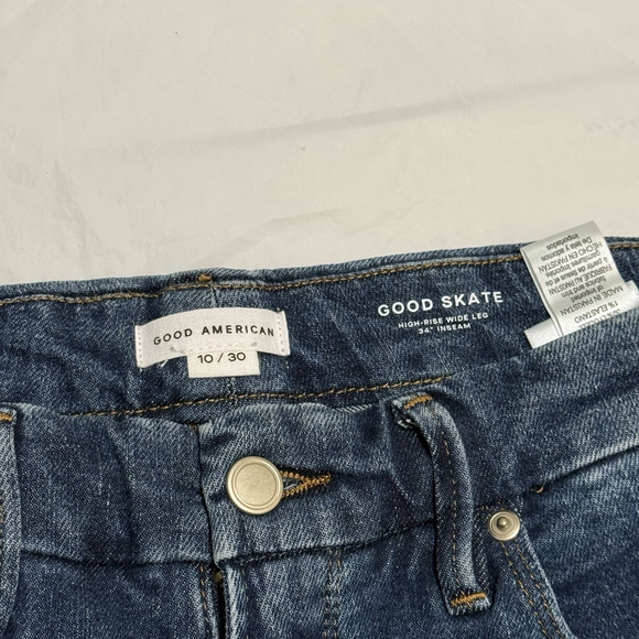 Good American Good Skate High Rise Wide Leg Size 10/30 - Picture 3 of 8